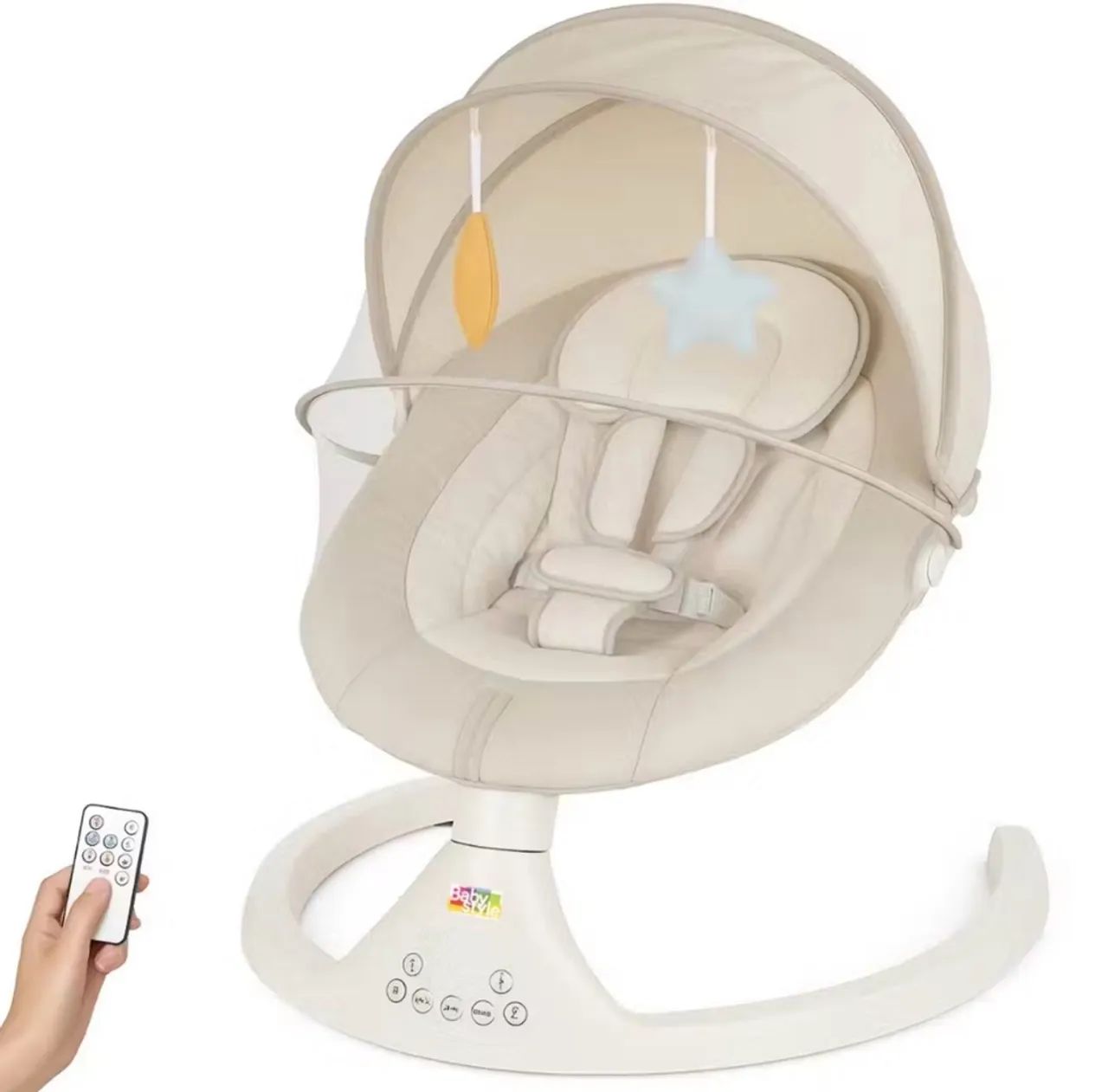 Cadeira de balanço para bebê Baby Style - Branca Completa  - Foto 2
