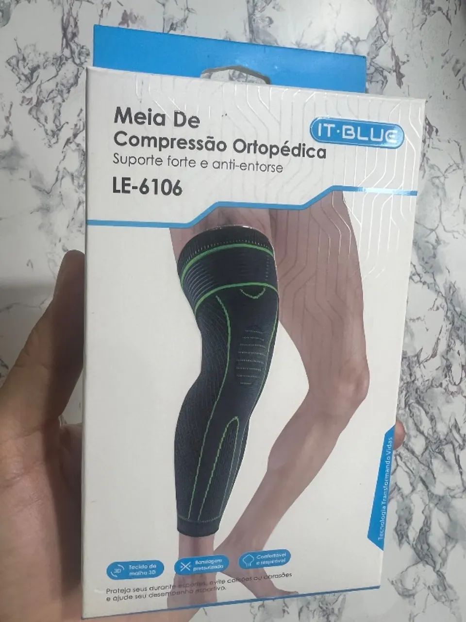 Meia de compressão perna inteira