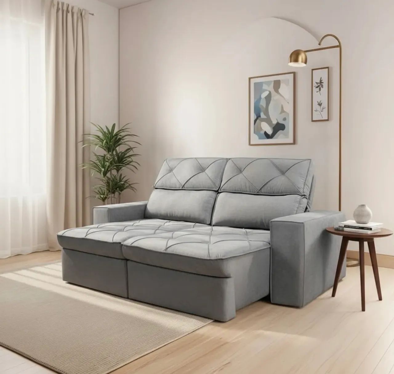 Sofá Retrátil/Reclinável Scott 206 cm - Foto 4