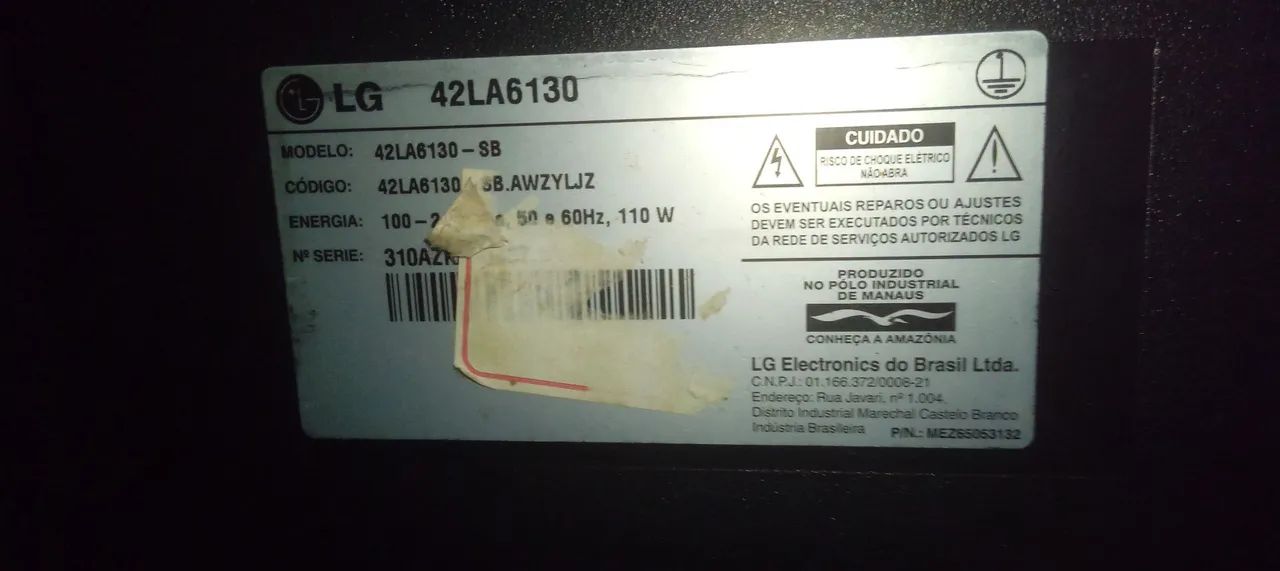 Vende tv lg 42 pra retiradas de peças. - Foto 3