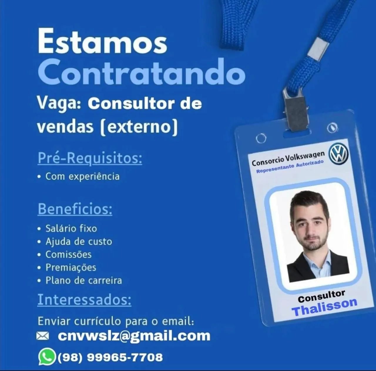 Vendedor(a) de consórcio