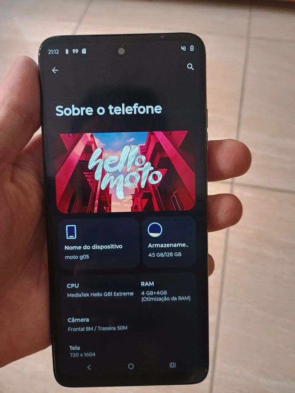 Moto G05 128GB de espaço interno 