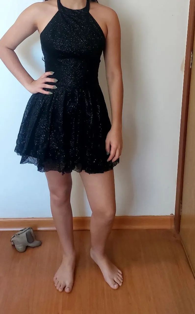 Vestido preto com brilho  - Foto 5