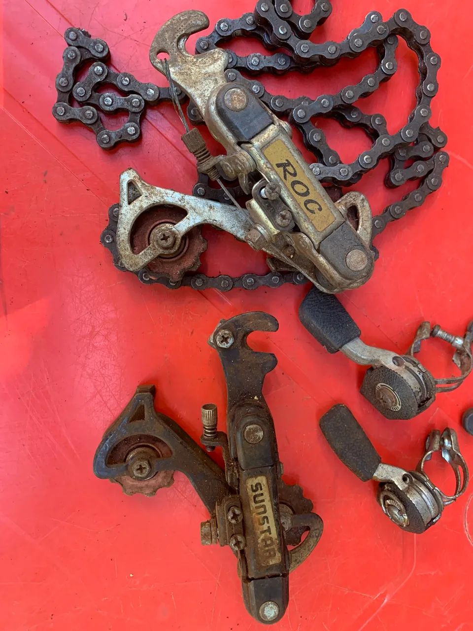 Lote Peças Antigas de Bicicleta - Componentes Vintage - Foto 4