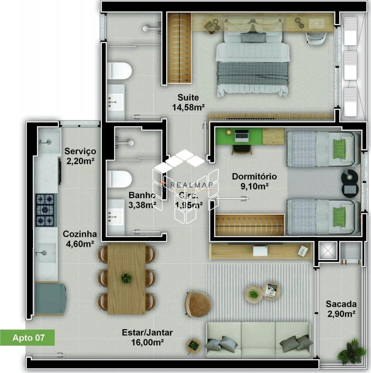 Apartamento à venda com 2 dormitórios (sendo 1 suíte), no bairro COQUEIROS - Florianópolis - Foto 2