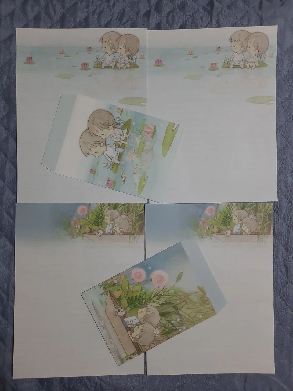 Lote de papéis de carta com envelope Amy & Tim - Foto 2