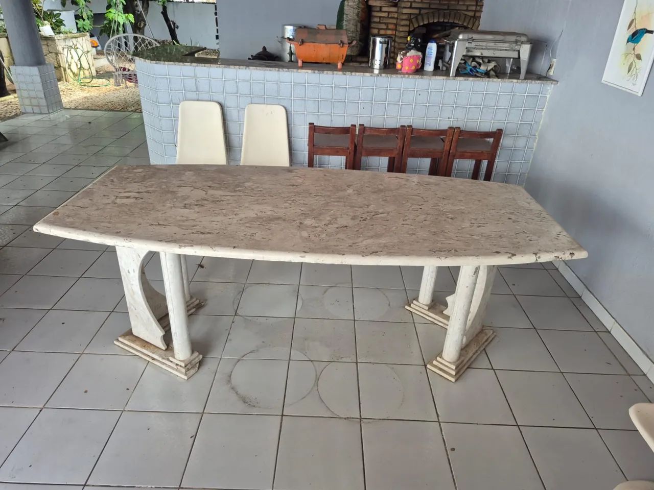 Mesa em Mármore Travertino Romano - Foto 4