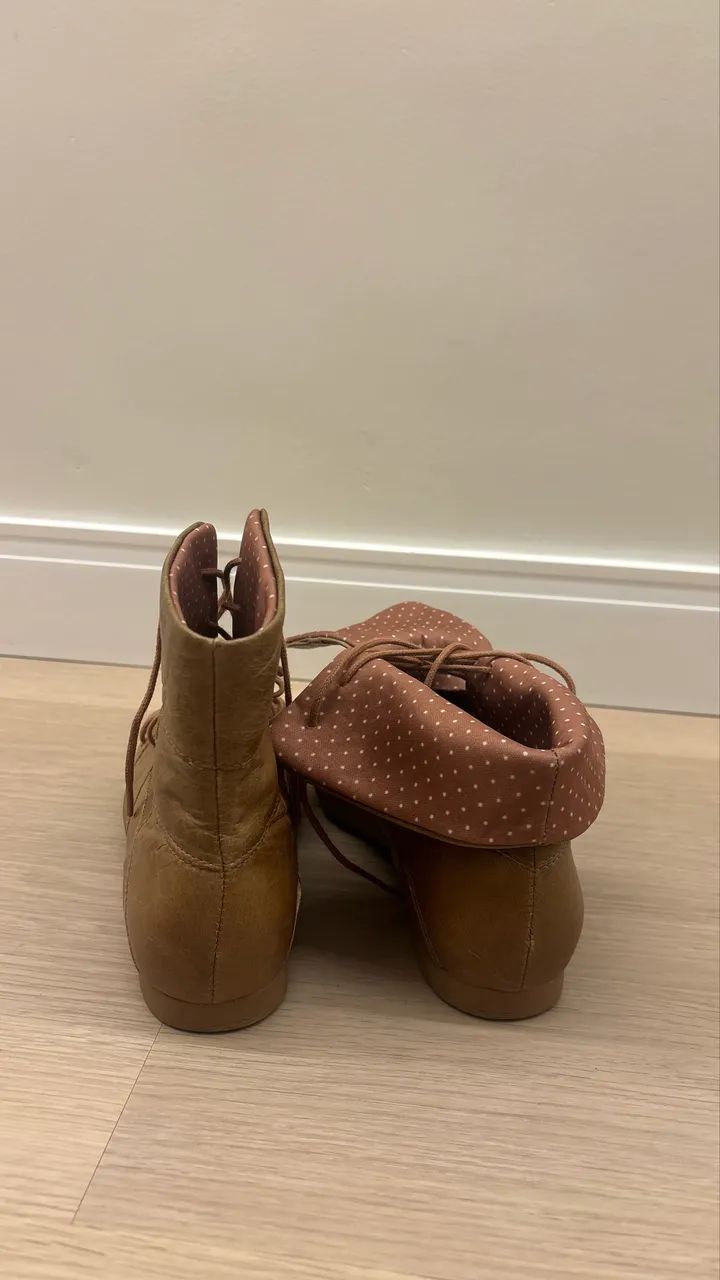 Bota caramelo em couro legítimo nº35 - Foto 2
