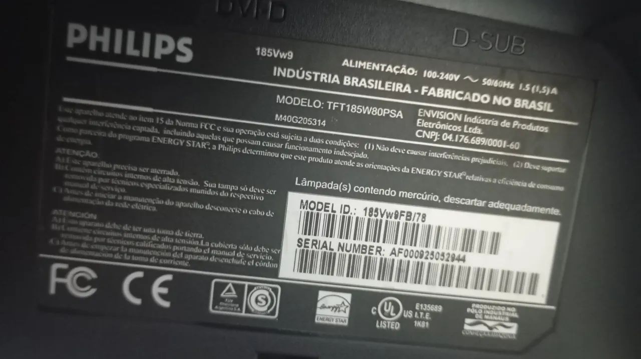 Monitor philips 18'5" modelo tft185w80psa - Foto 4
