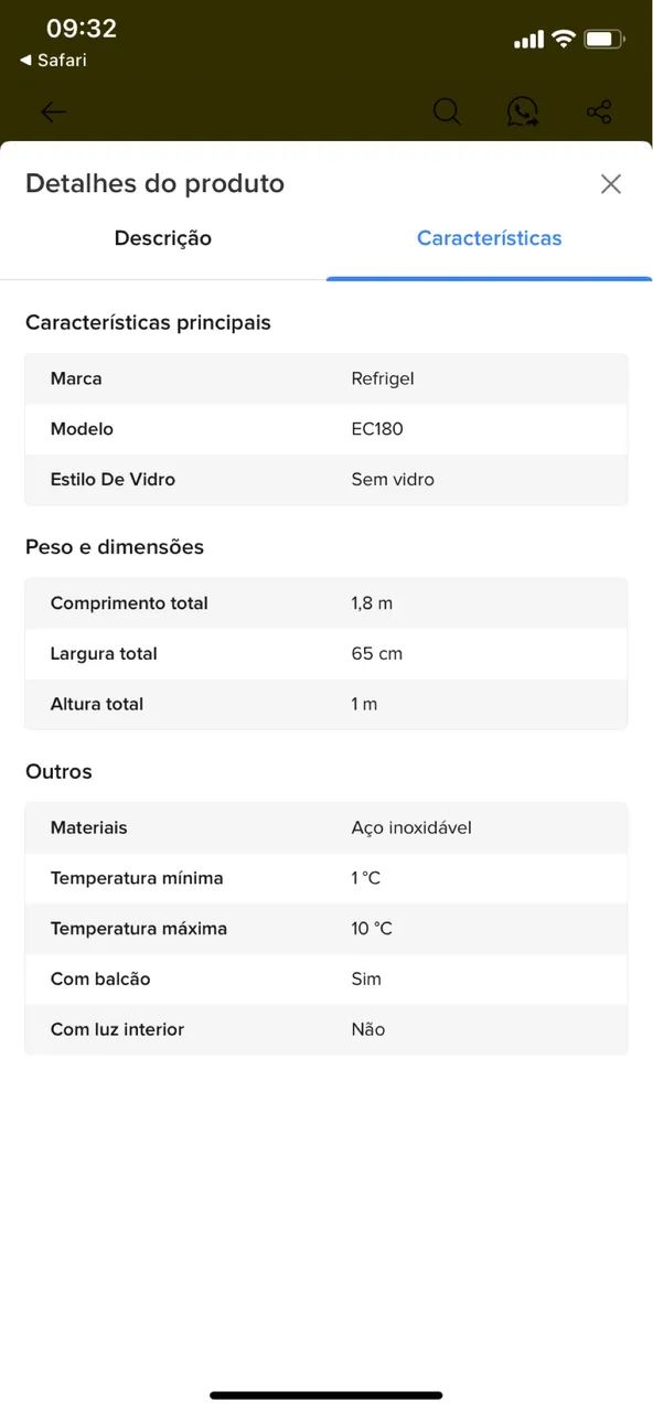 Balcão Refrigerado- marca Refrigel em Aço Inox  - Foto 3