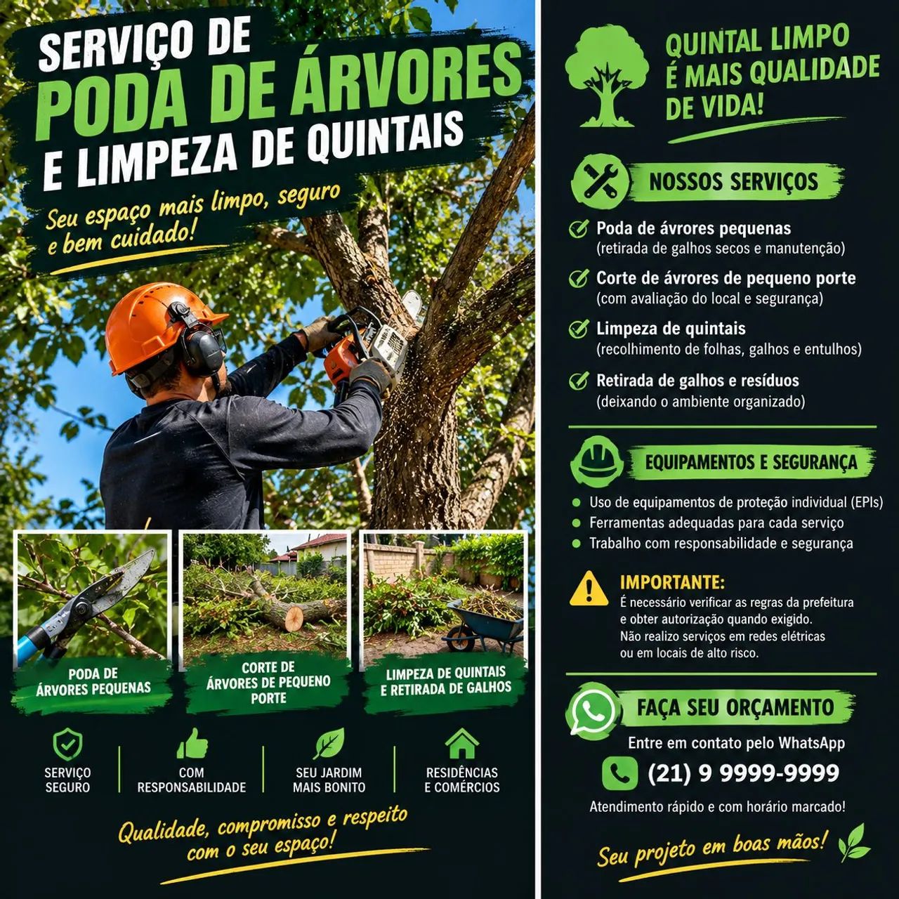 Limpeza de pequenos quintais 