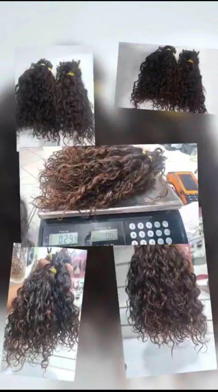cabelo brasileiro cacheado morena iluminada 35cm