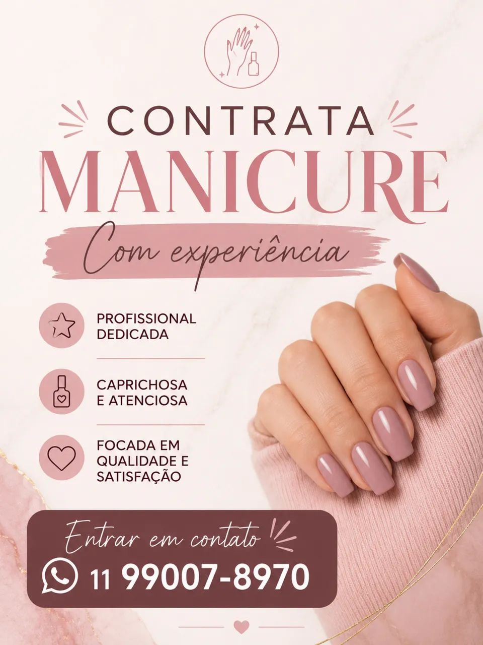 Contrata-se Manicure 
