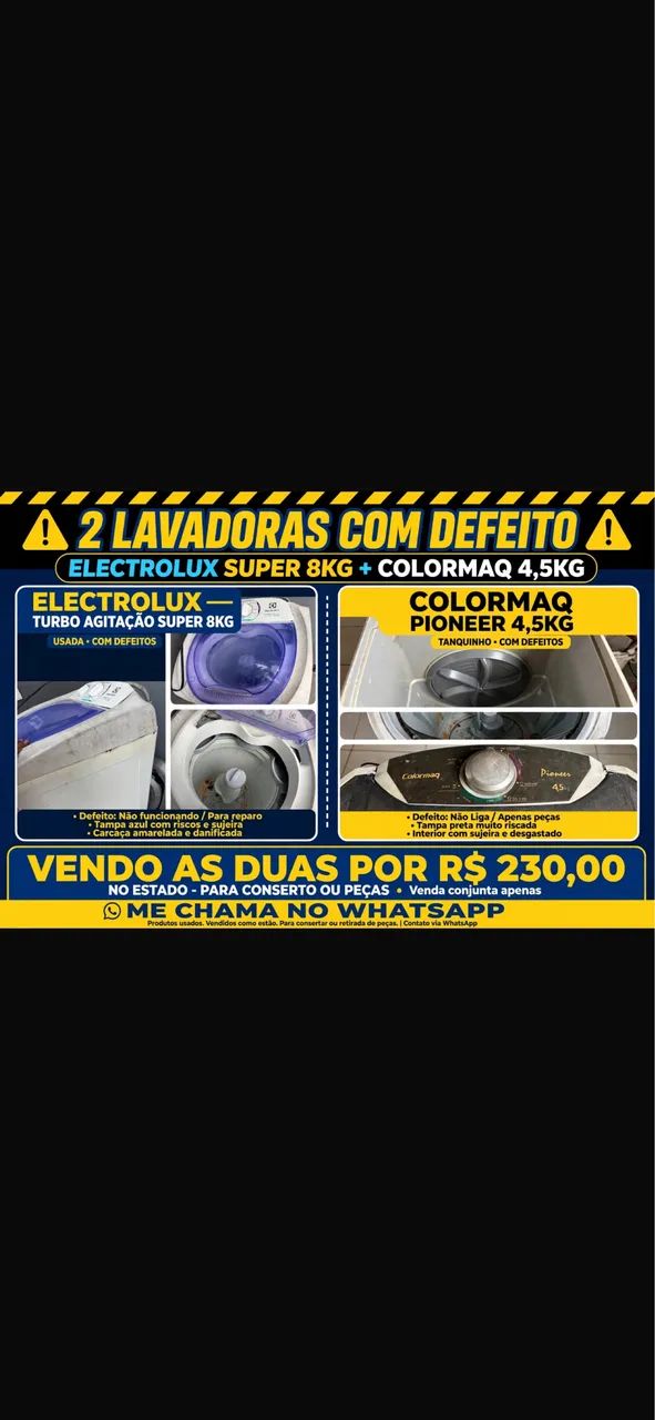 Máquinas de lavar com defeito 