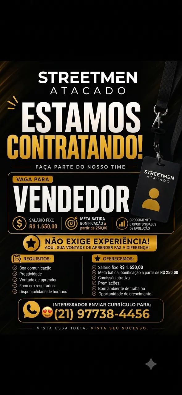 VAGA PARA VENDEDOR 