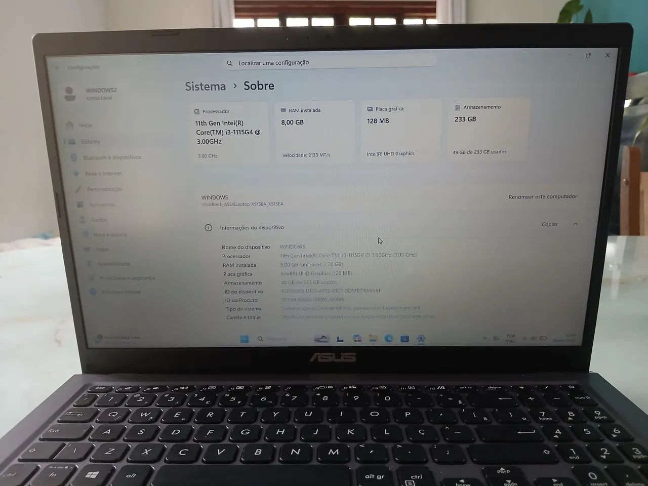 Notebook Asus imtel core i3 11th Gen 8GB DDR4 250GB SSD M.2 - Foto 4