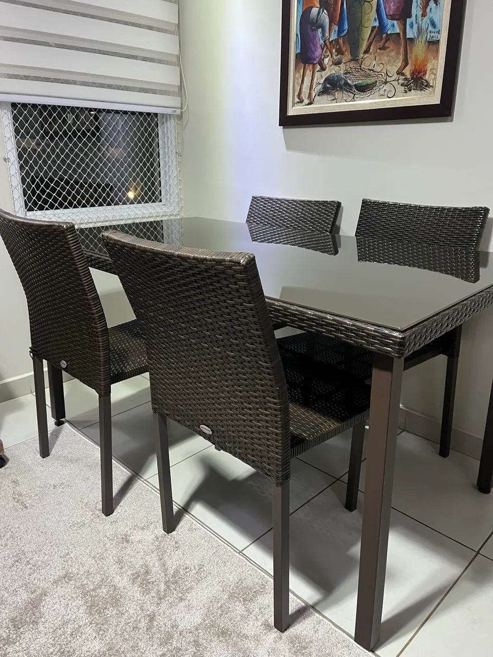 Mesa retangular com tampo de vidro, 90x145x75 (altura) - Foto 3