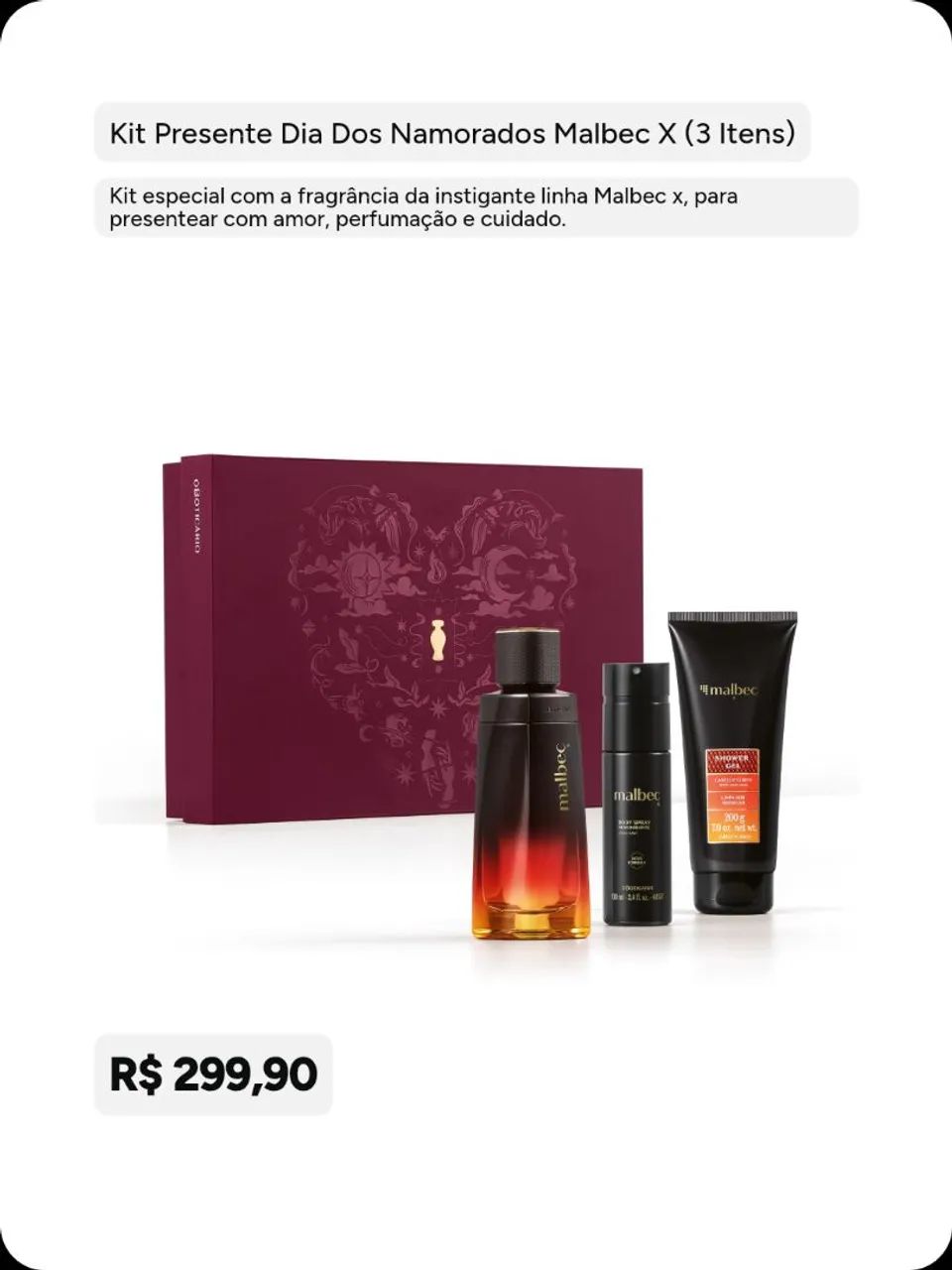 Kit Malbec x o Boticário 