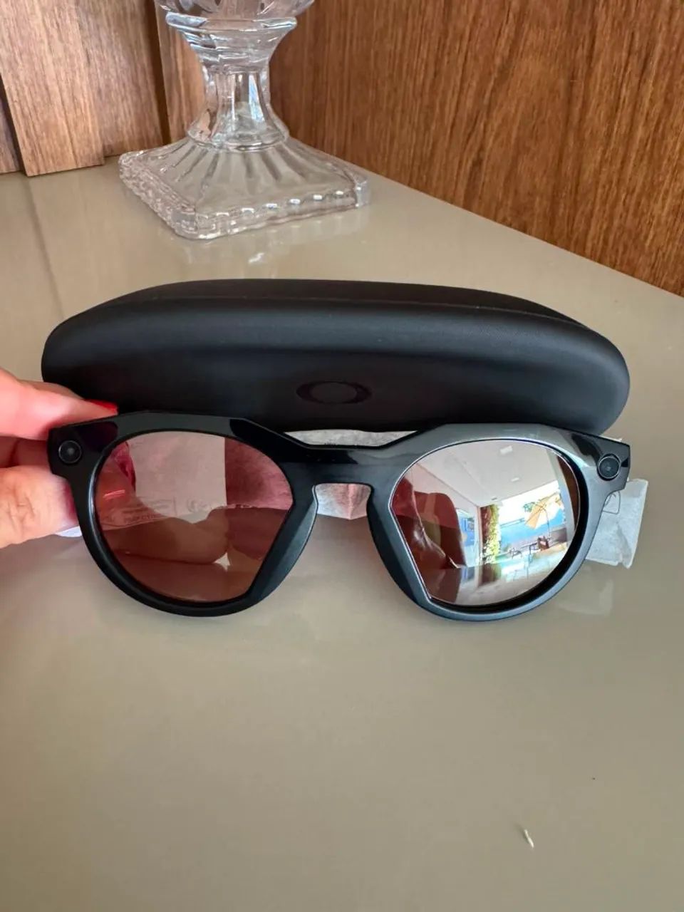 Óculos Oakley Meta Smart Hstn Preto Prizm  - Foto 4