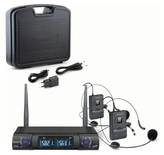 Microfone Karsect Ks248dh Duplo Headset Preto - Foto 2