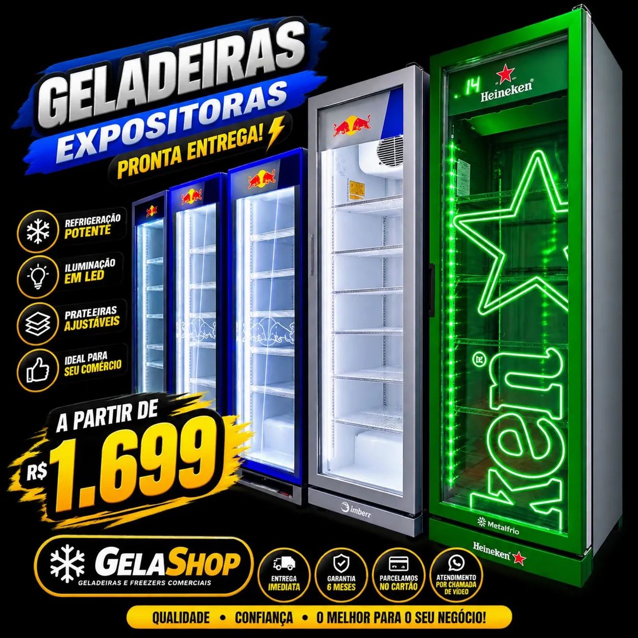 Geladeira expositora - Redbull - original 