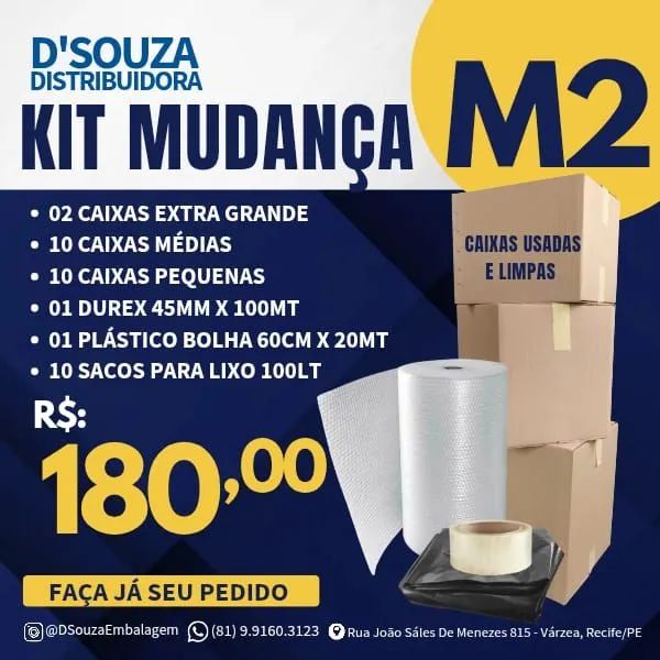 Kit Mudança Completo: Caixas e Materiais