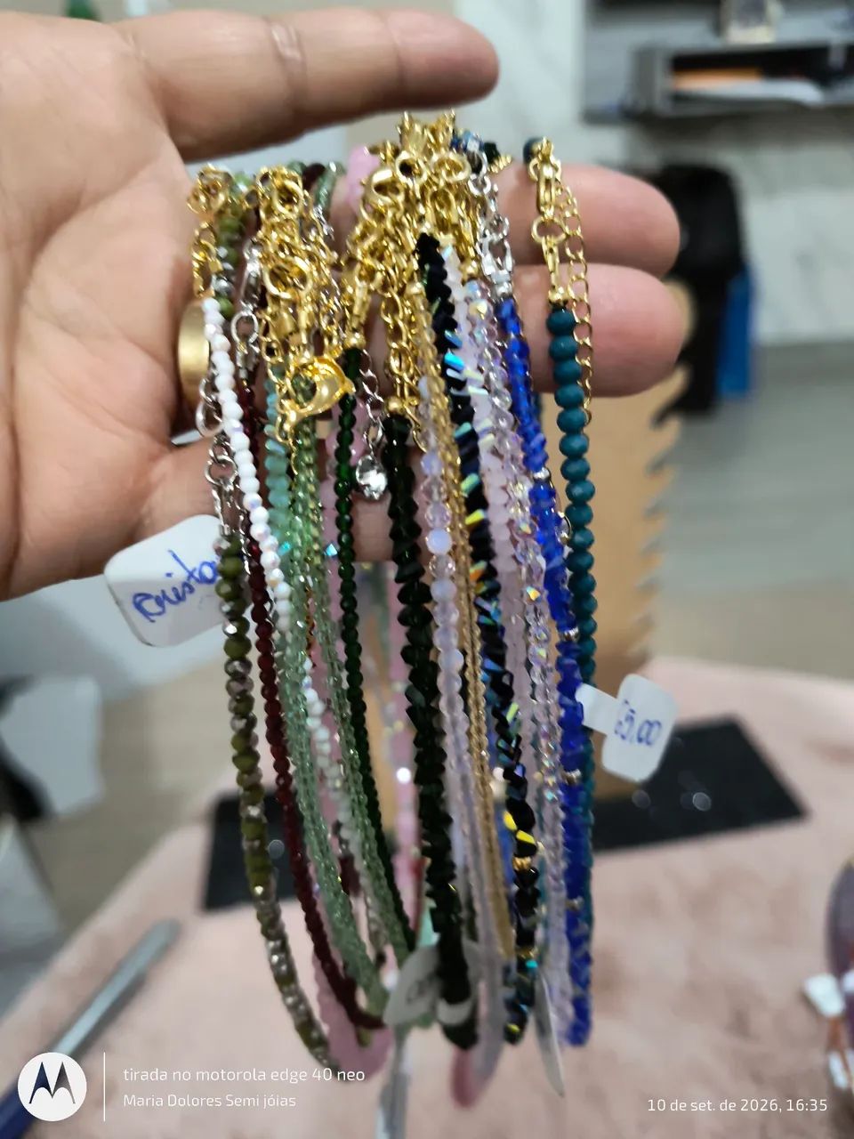 17 choker de cristais banhado em ouro  - Foto 3