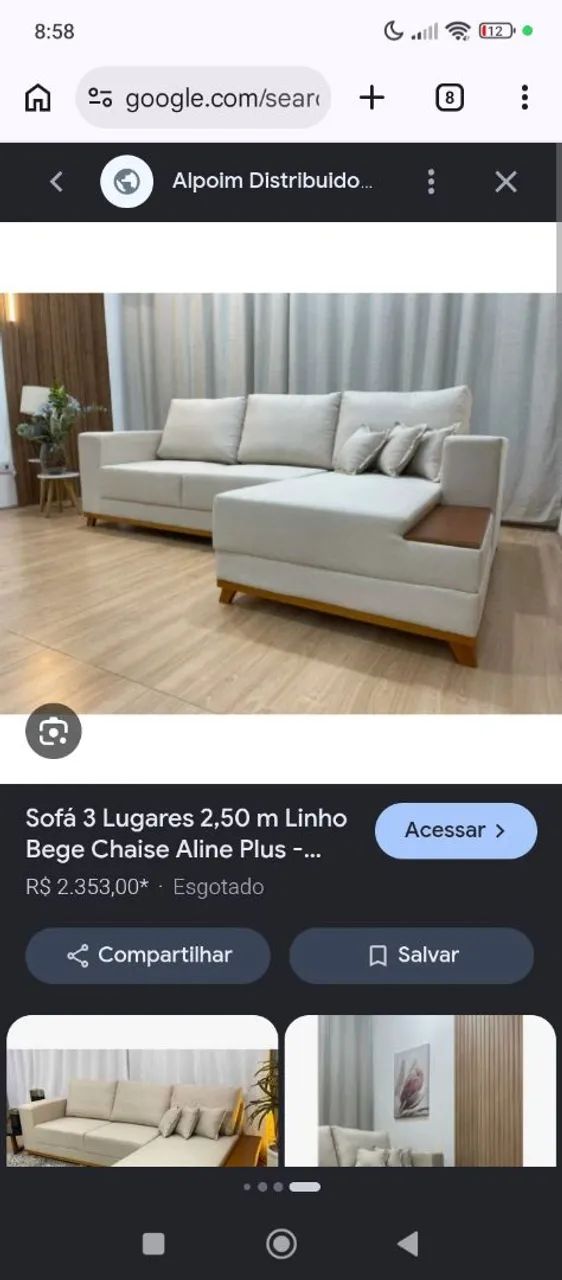 Sofá com entrada para carregador de celular, 5 lugares, 3m - Foto 4