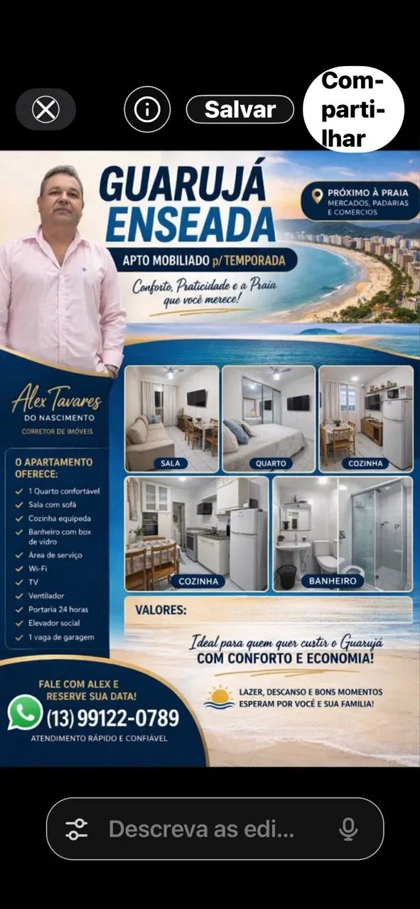 Aluga apartamento para fins de semana no Guarujá praia da enseada  - Foto 9
