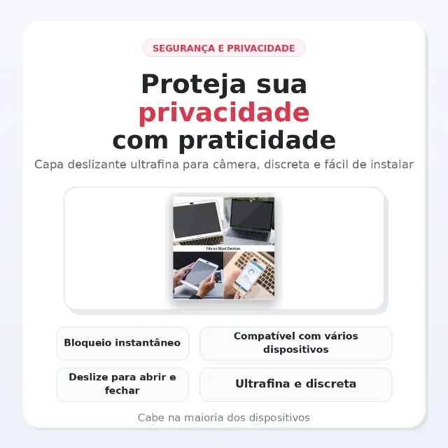 Protetor de Câmera Tampa de Webcam Notebook e Celulares 