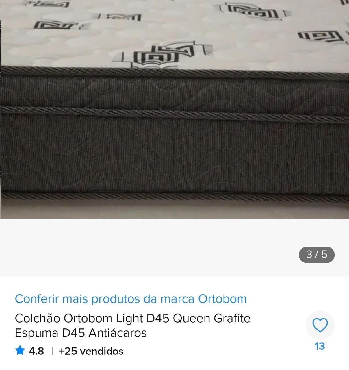 Colchão + base ortobom light D45 ESTADO DE NOVO - Foto 3
