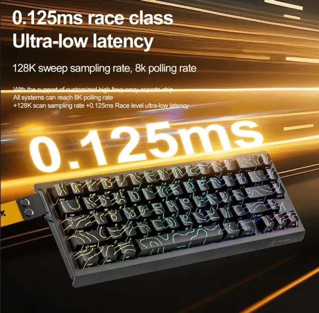 teclado magnético attack shark x68he black gaming 8000hz