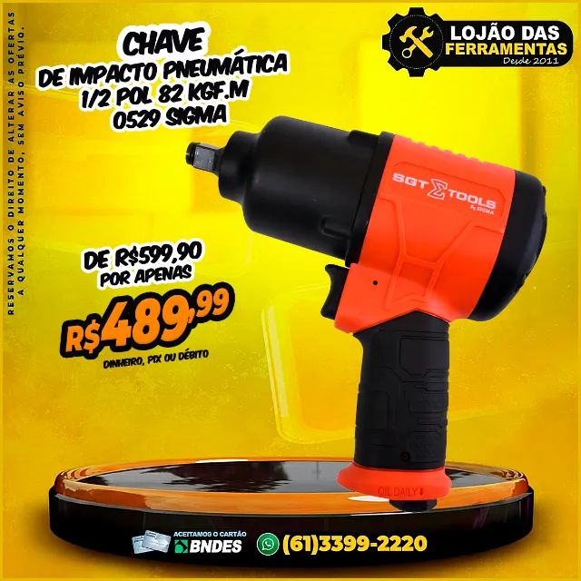 Chave De Impacto Pneumática 1/2 Pol 82 Kgf.m 0529 Sigma