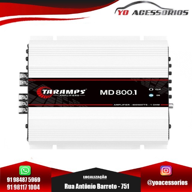 Módulo Amplificador Digital Taramps MD 800 1 Canal 800 Watts RMS 1 Ohm