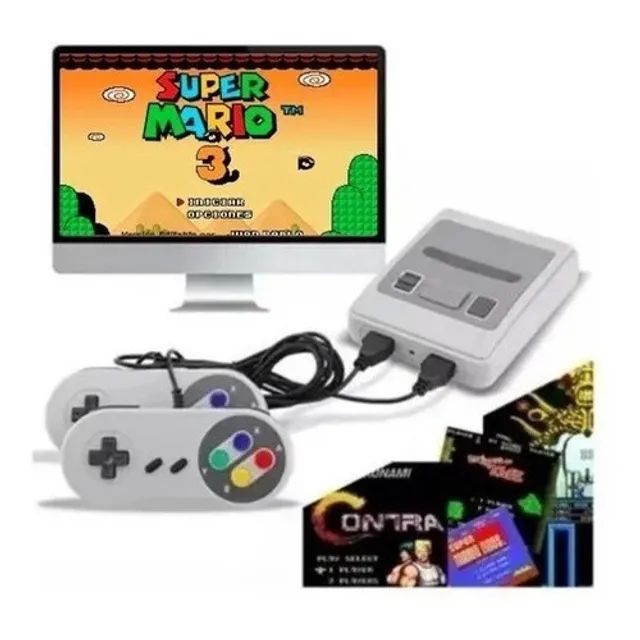 Video Game Super Mini Nintendo 12 Mil Jogos C/ 2 Controles Super Nes