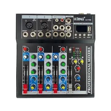 Mesa de som 4 canais USB Bluetooth + Visor Lelong LE-708