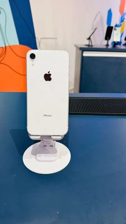 iPhone XR Semi-Novo 128GB Branco Saúde de Bateria 82% Impecável 
