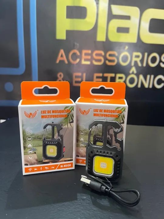 Mini Lanterna Led Recarregável  Múltiplas  Funções- KAPBOM - KA-L1114 