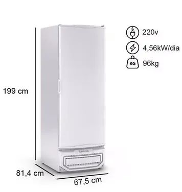 Freezer vertical porta cega GPC-57 branco -tripla ação  577L - 220V