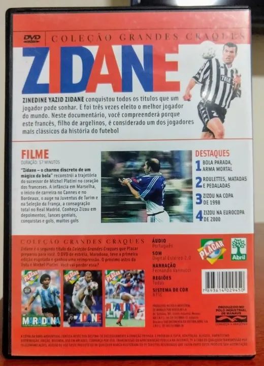 DVD Zidane Placar - Coleção grandes craques - Foto 2