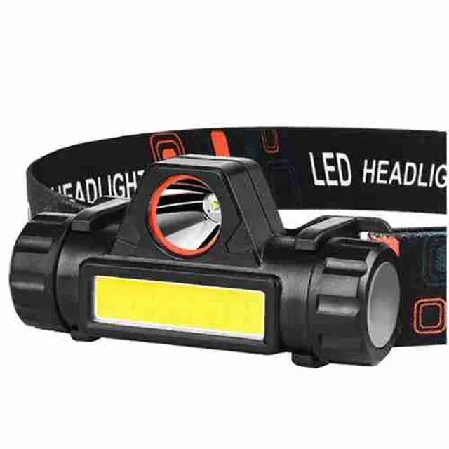 Lanterna de Cabeça Recarregável com Led COB para Caminhada Pesca Ciclismo