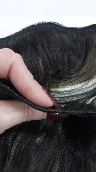 3 Telas de cabelo com mechas em cabelo bio humano original - Foto 4