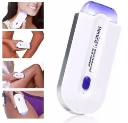 Aparelho Depilador / Barbeador Corporal e Facial Recarregável via USB Luz Azul z022  - Foto 2