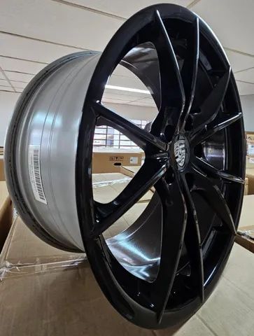 Rodas Porsche Boxster Original Preto Brilhante 5x130 - 20x8 e 20x10 Offset 57 e 45 (Sn) - Foto 3