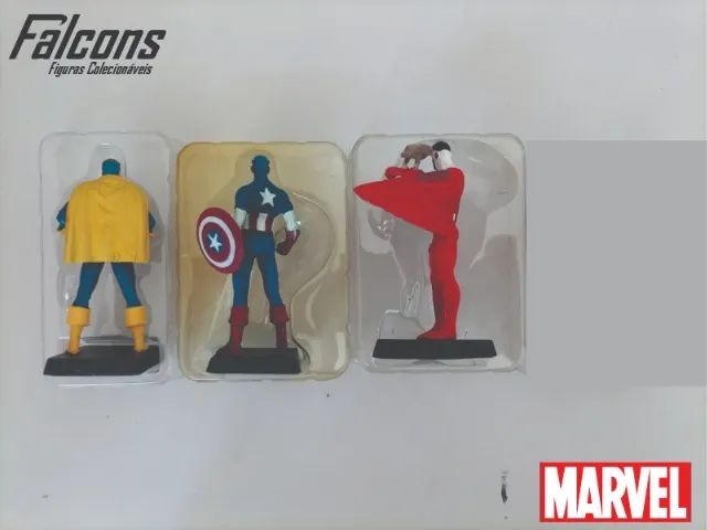 Lote Coleção Miniaturas Marvel Eaglemoss Capitão América - 3 peças - Foto 2