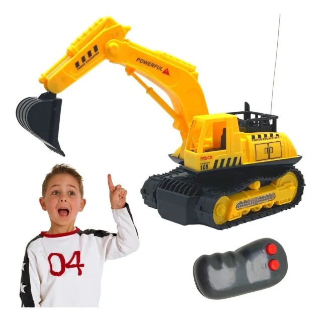 carro controle remoto retroescavadeira  3 func wb6727 21cm