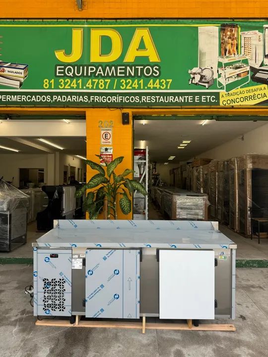 Balcão refrigerado de encosto em inox - tamanho 1,50 m - pizzarias. 1 PORTA - Foto 4