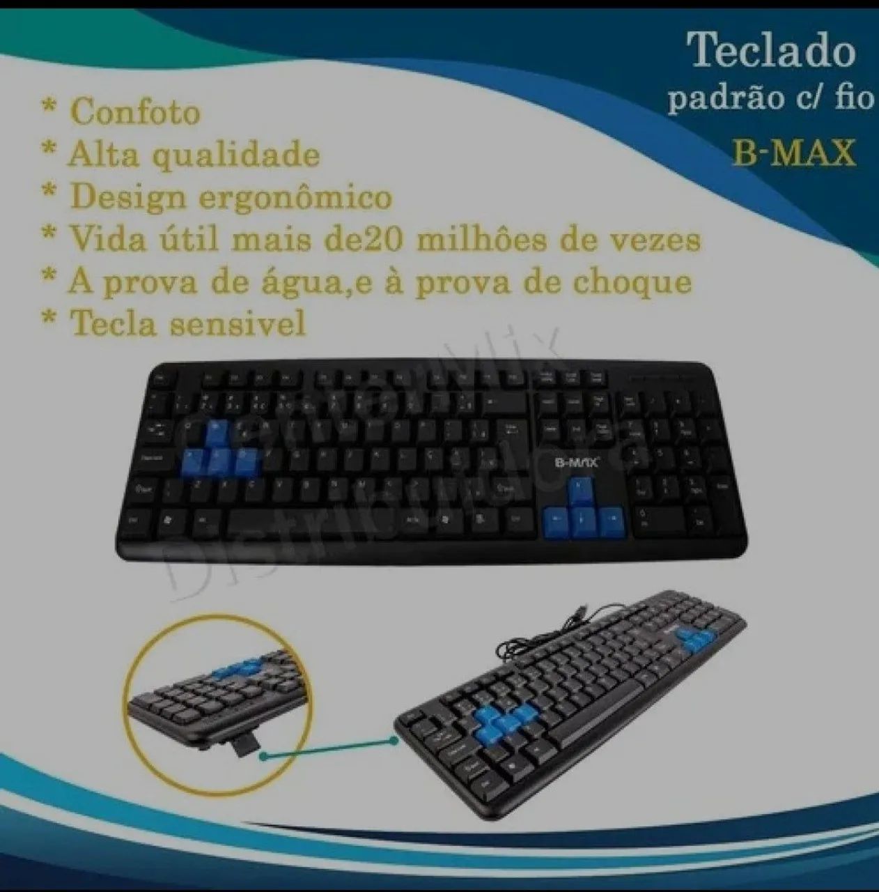 Teclado Usb Padrão ABNT2 Brasileiro Super Macio Notebook Pc Computador - Foto 2