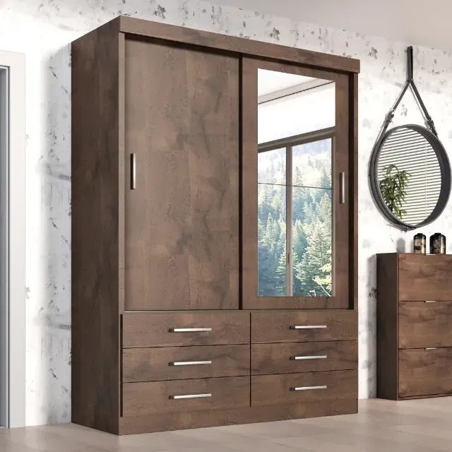 Guarda Roupa Capri Marrom Solteiro