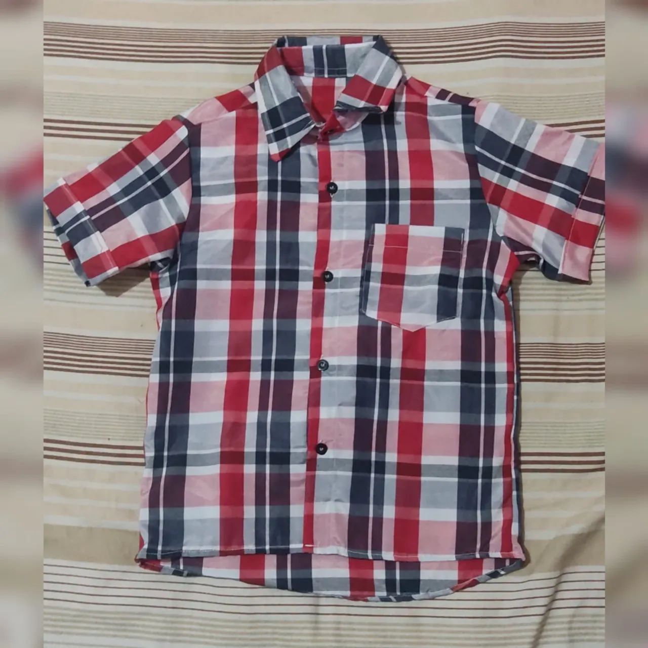 Camisa Xadrez Vermelha - Tamanhos 4- 6 - 8 - 10 e 12  - Foto 2